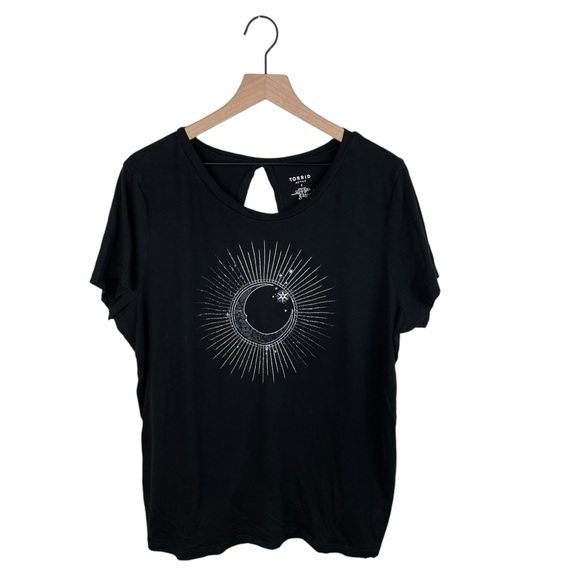 Torrid Performance Cotton Open Back Short Sleeve Active Tee Black Moon Size 1X - Picture 3 of 8